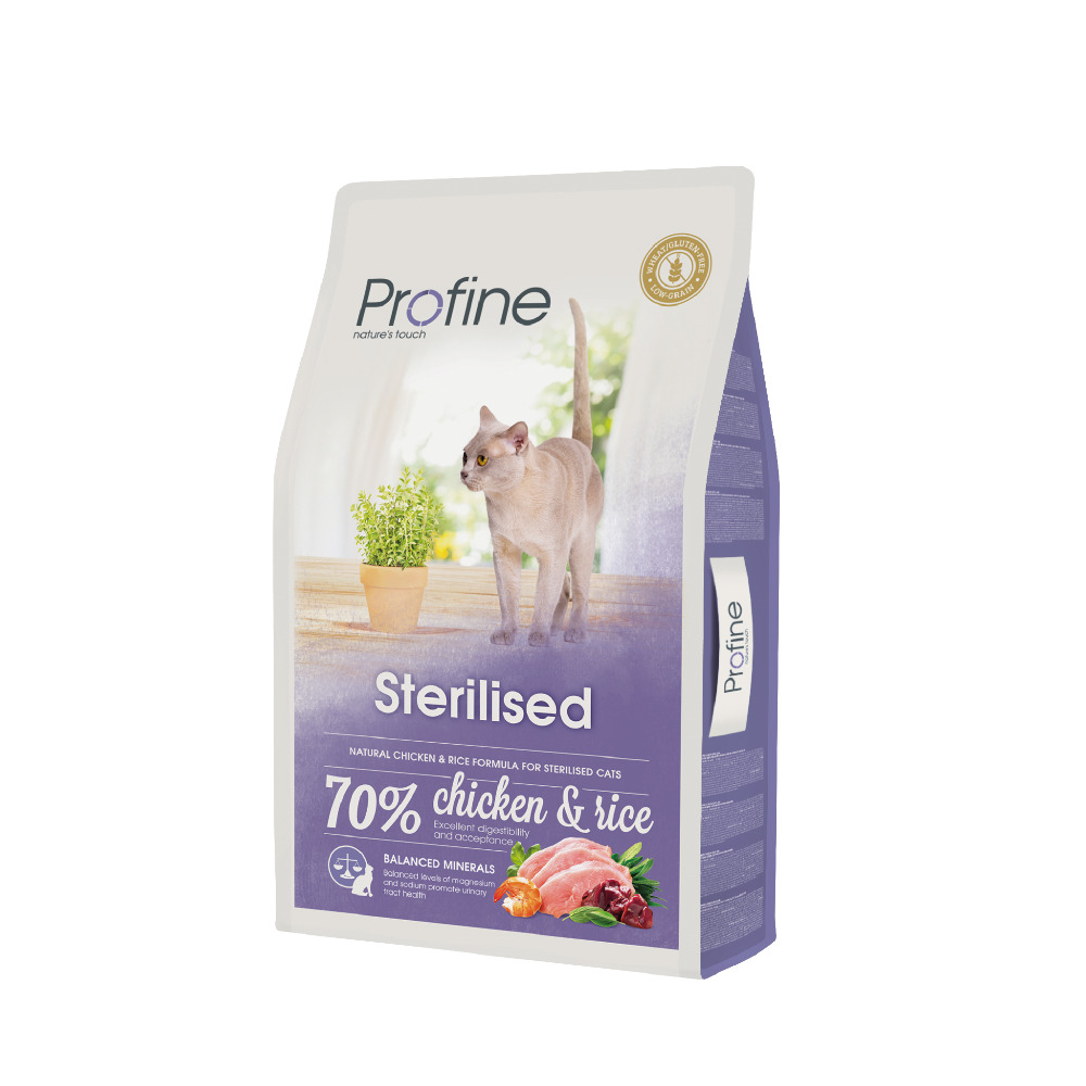 Profine Cat Sterilised 10 kg · alimento para gatos esterilizados con pollo y arroz
