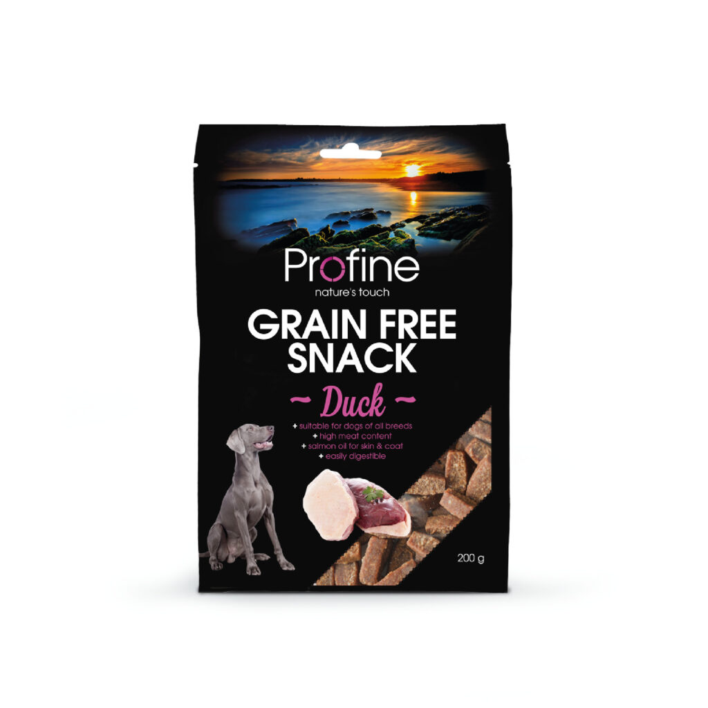 Profine Grain Free Snack Duck 200 g · snack sin cereales con pato para perros