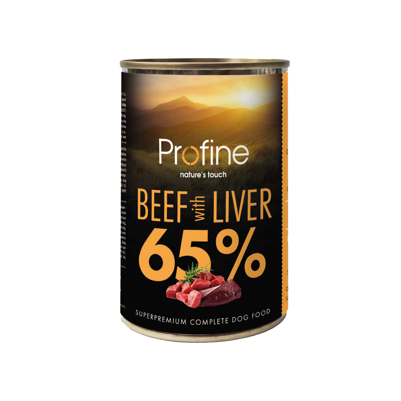 Profine Lata 65% Beef with Liver 6 × 400 g · alimento húmedo para perros con res e hígado