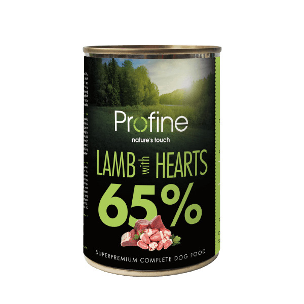 Profine Lata 65% Lamb with Hearts 6 × 400 g · alimento húmedo para perros con cordero y corazones