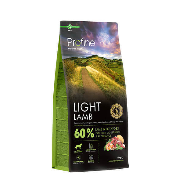 Profine Light Lamb & Potatoes 12 kg · alimento bajo en calorías con cordero y patatas para perros