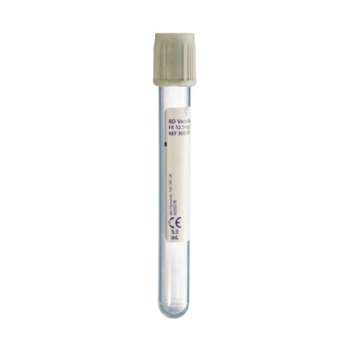 Tubo BD Vacutainer 5 ml, tapón gris con potasio y sodio