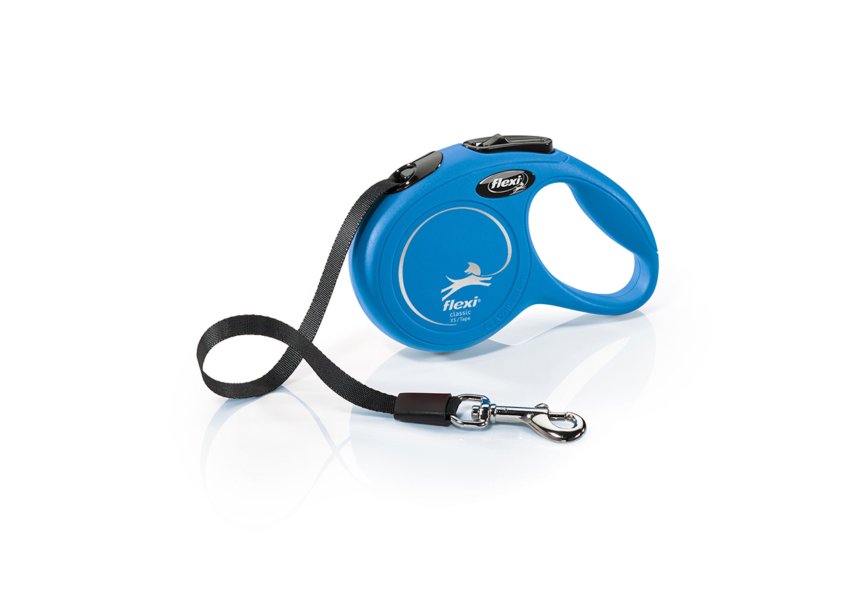 Correa extensible Flexi New Classic cinta azul XS 3 m · para perros y gatos de hasta 12 kg