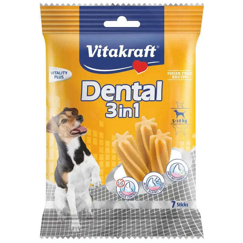 Vitakraft Dental 2 en 1 Perro Pequeño 120 g · snack dental para perros