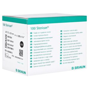 Aguja desechable 0,7/30 22 g negra, caja de 100 unidades