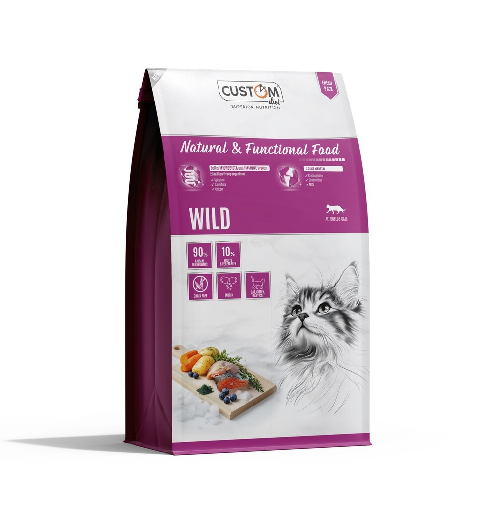 Custom Cat Wild 2 kg · alimento grain free de alta proteína para gatos