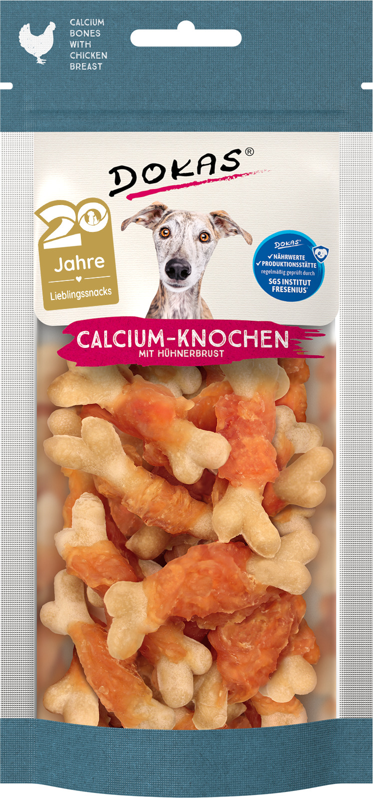Dokas Huesos de Calcio con Pechuga de Pollo 75 g · snack para perros