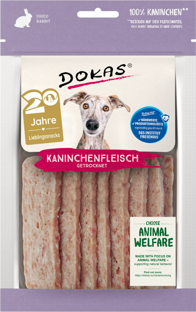 Dokas Tiras de Carne de Conejo Deshidratadas 70 g · snack para perros y gatos