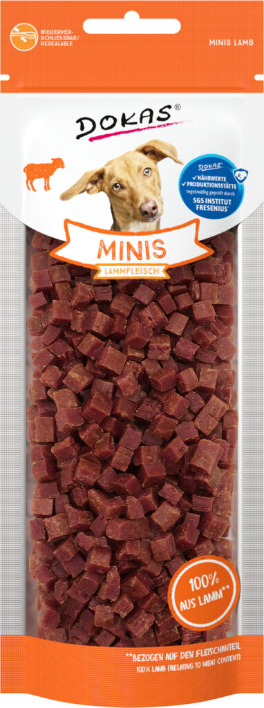 Dokas Mini Dados de Cordero 70 g · snack para perros