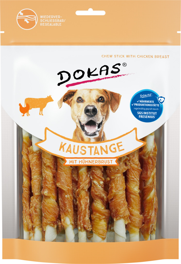 Dokas Stick Cuero con Pechuga de Pollo 200 g · snack masticable para perros
