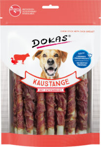 Dokas Stick Cuero con Pechuga de Pato 200 g · snack masticable para perros