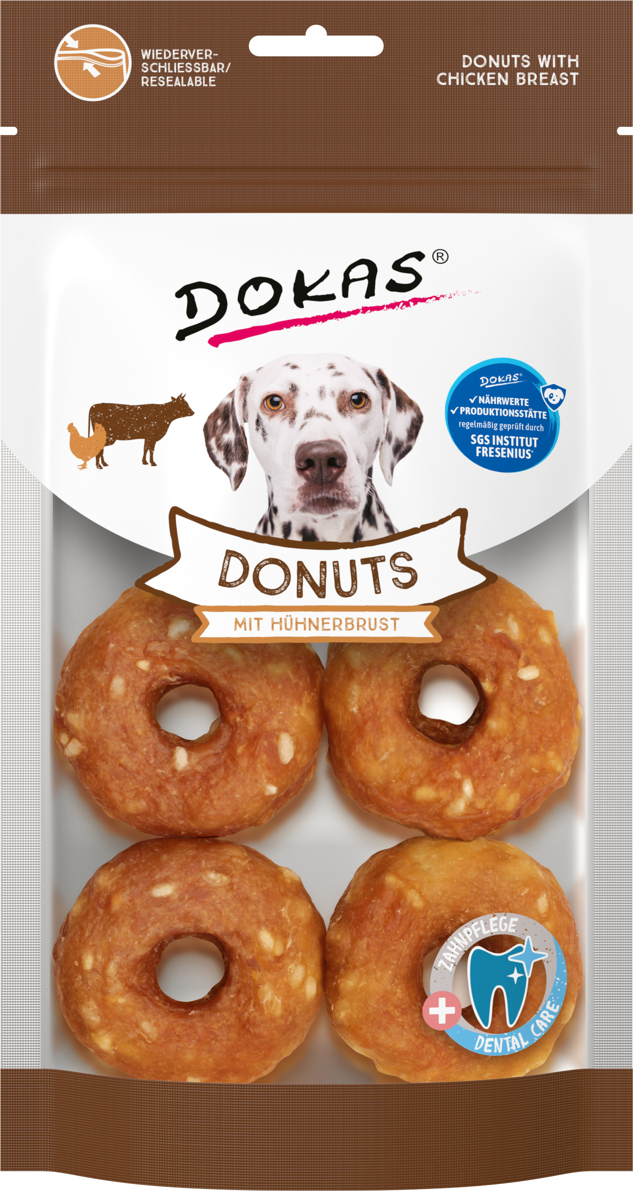 Dokas Donuts de Pechuga de Pollo 160 g (4 uds) · snack masticable para perros