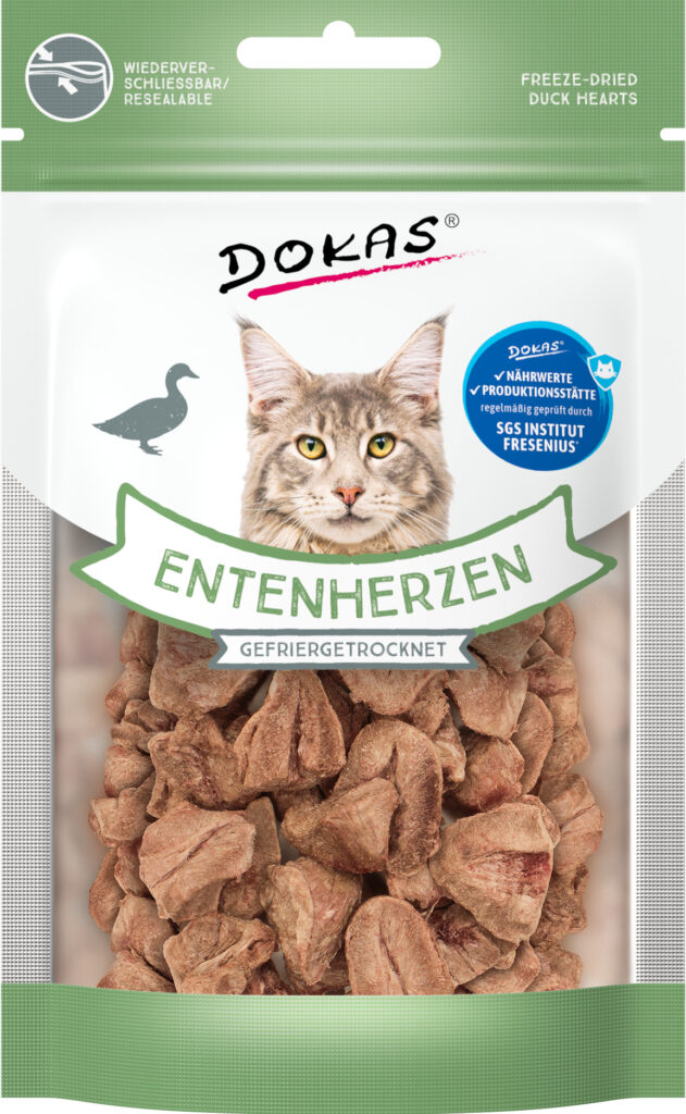 Dokas Cat Corazón de Pato Liofilizado 15 g · snack para gatos