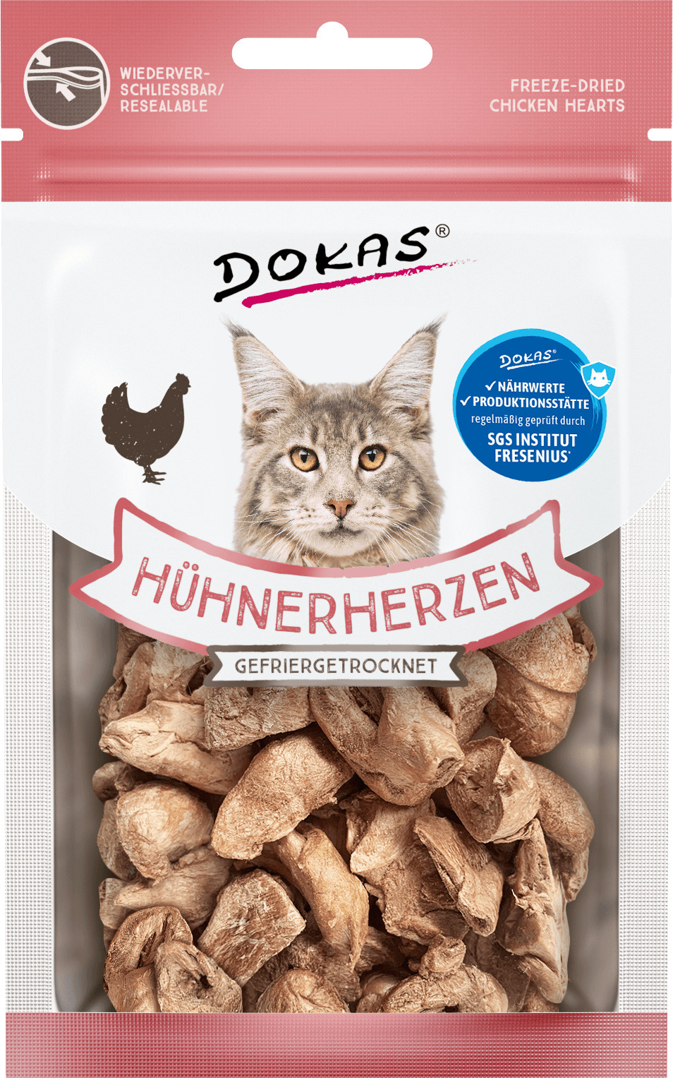 Dokas Cat Corazón de Pollo Liofilizado 15 g · snack para gatos