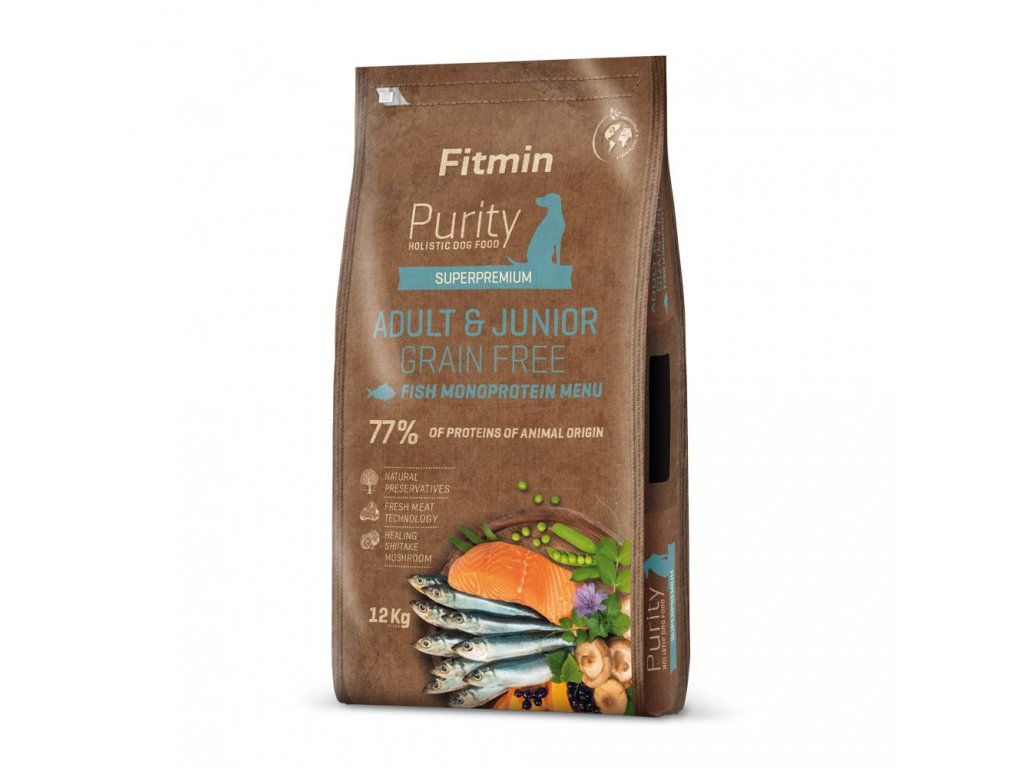 Fitmin Dog Purity GF Adult & Junior Fish 12 kg · pienso sin cereales de pescado para perros