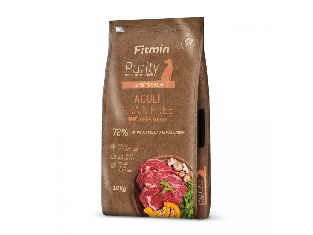 Fitmin Dog Purity GF Adult Beef 12 kg · pienso sin cereales de vacuno para perros adultos