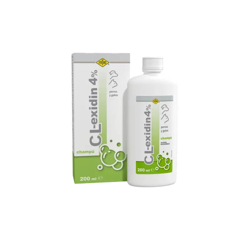 CLX Champú 4% 200 ml · champú de clorhexidina para caballos
