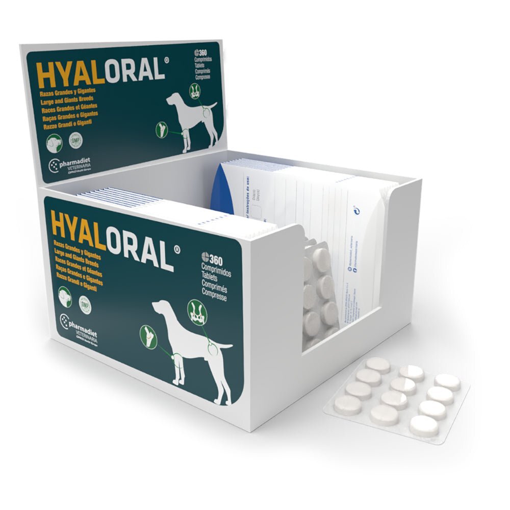 Hyaloral 360 comprimidos razas grandes · apoyo articular para perros