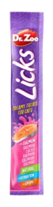 Snack Saludable para Gatos Dr. Zoo Licks Sabor Salmón - Pack 12x4x15gr