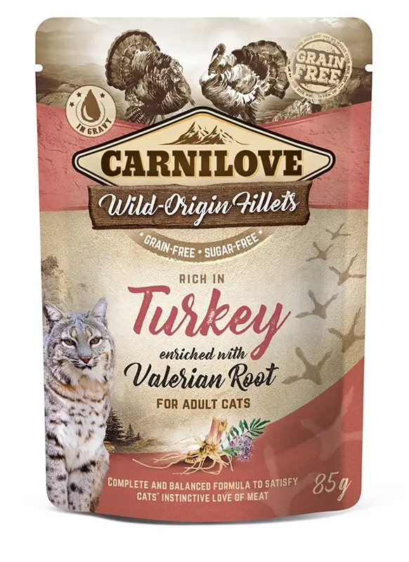 Compra CARNILOVE Cat Pouch Pavo 24x85g - Comida Húmeda Saludable para Gatos