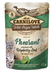Comida Húmeda Saludable para Gatos: Carnilove Cat Pouch Faisán 24x85gr