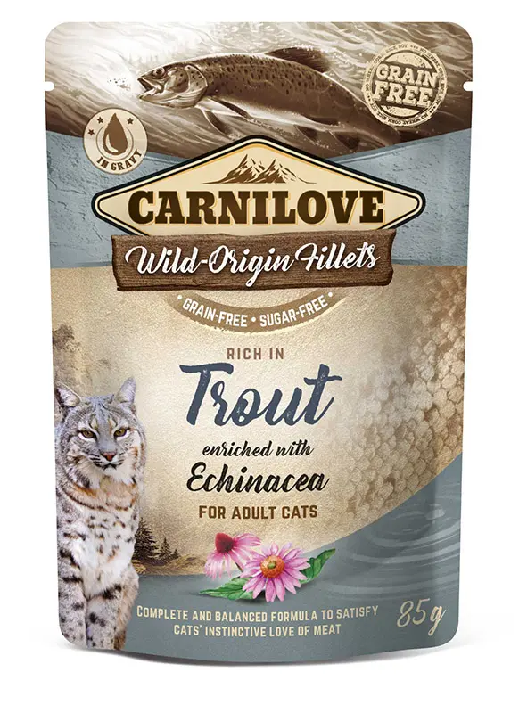 Comida Húmeda para Gatos Carnilove Trucha 24x85g - Alimentación Saludable