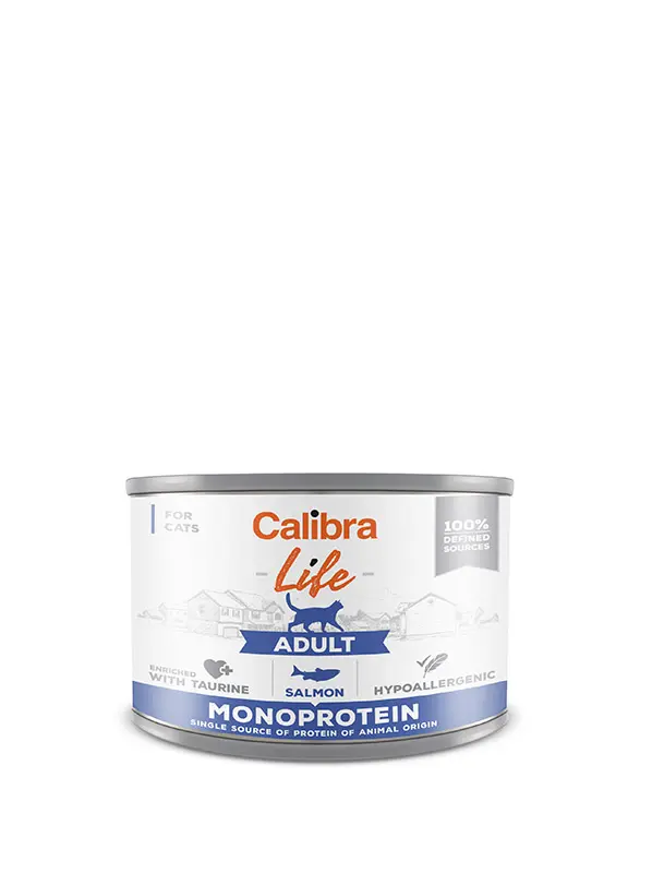 Calibra Cat Life Lata Adulto Salmón 6x200g - Comida Húmeda Saludable para Gatos