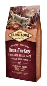 Carnilove Feline Adult Large Pato y Pavo 6kg - Alimento Seco Saludable para Gatos Adultos Grandes