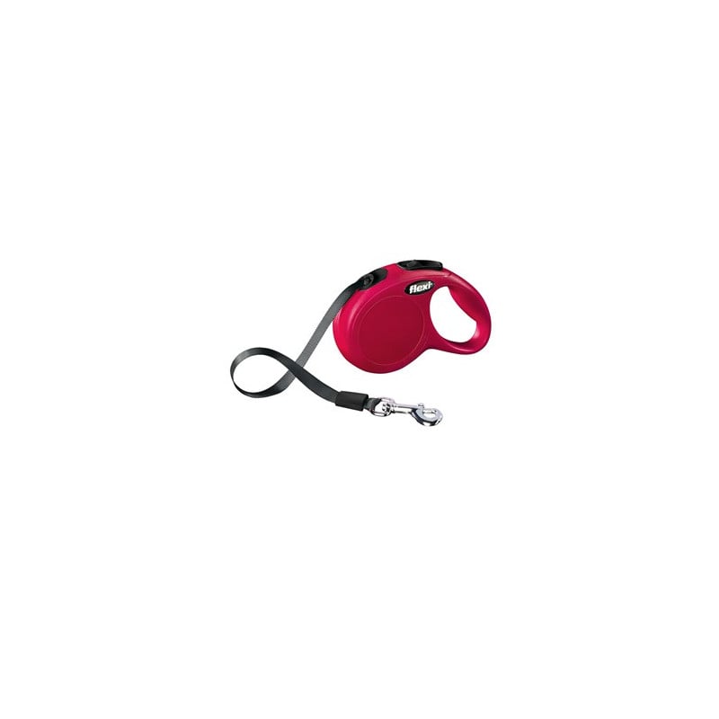 Correa extensible Flexi New Classic cinta roja S 5 m · paseo de perros de hasta 15 kg