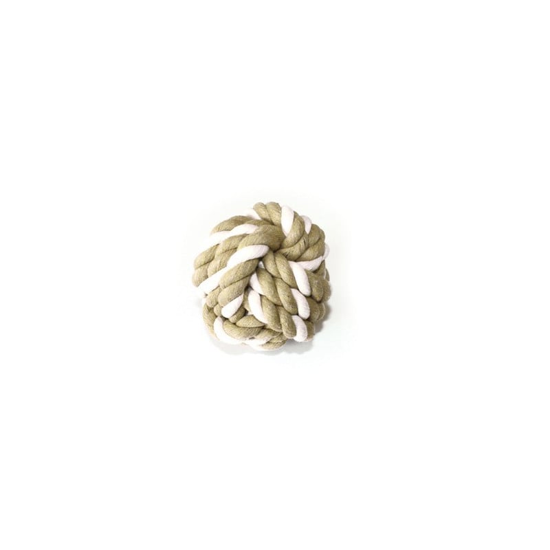 Natural Pelota de 5 cm con tiradores de 30 cm para perros · juguete ecológico de materiales naturales