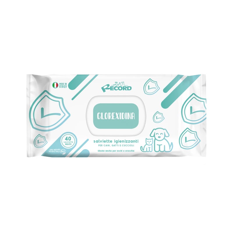 Record Toallitas Aloe Vera 40 uds 30 × 20 cm · higiene del pelaje para perros y gatos